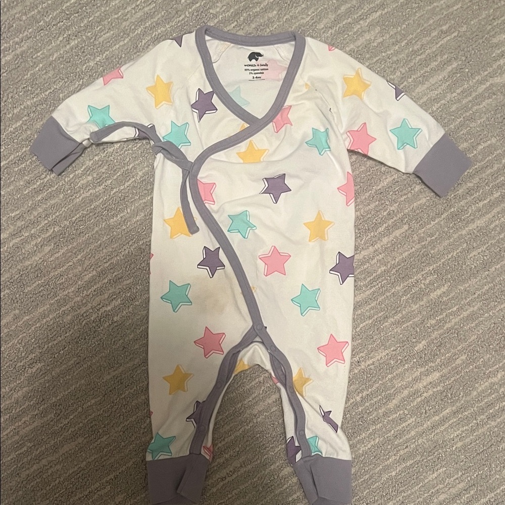 Monica and Andy Baby Girl Footless Pajamas 3-6M Spring Summer Outfit